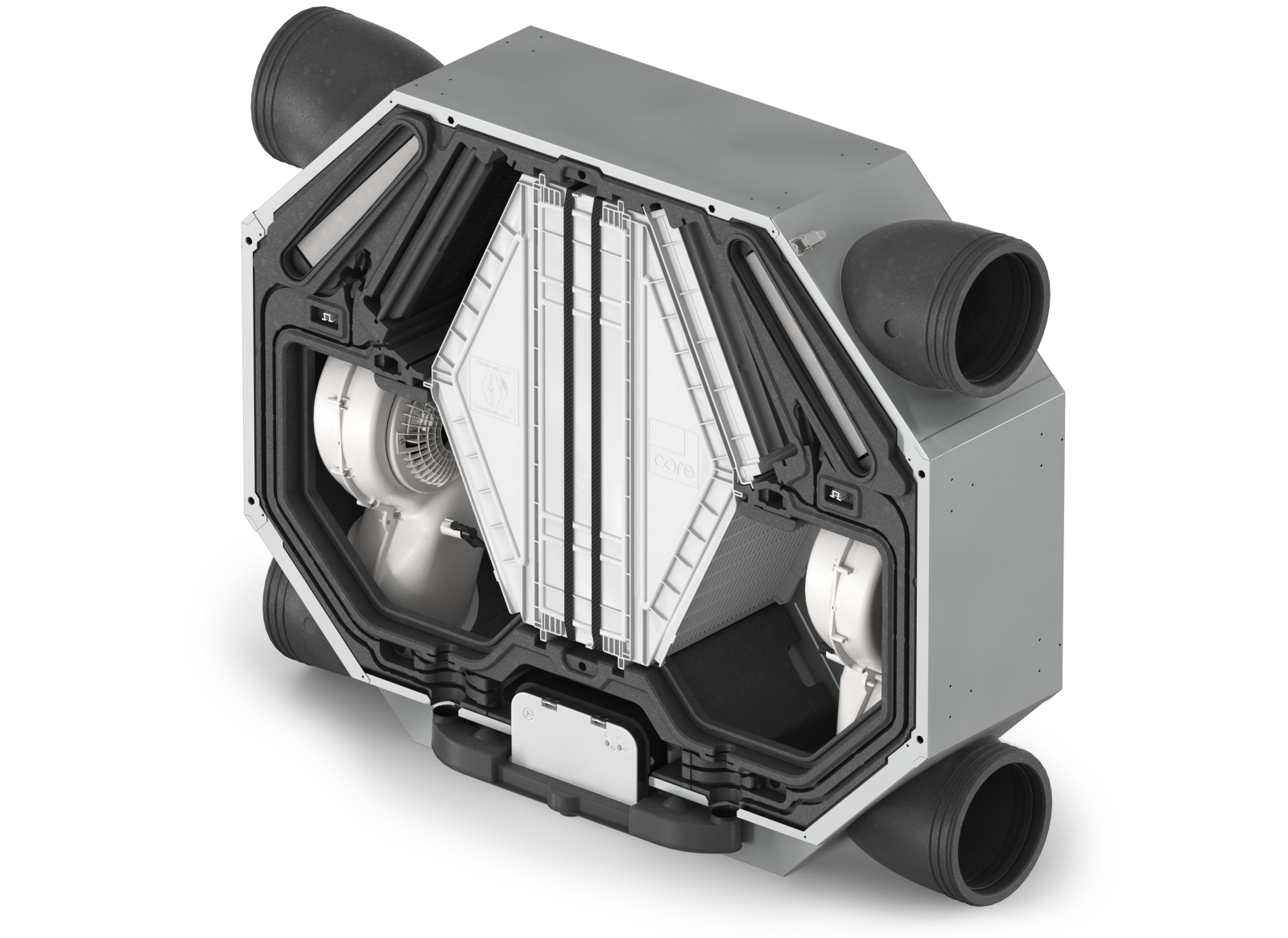 Innenansicht Lüftungsgerät Zehnder ComfoAir Flex