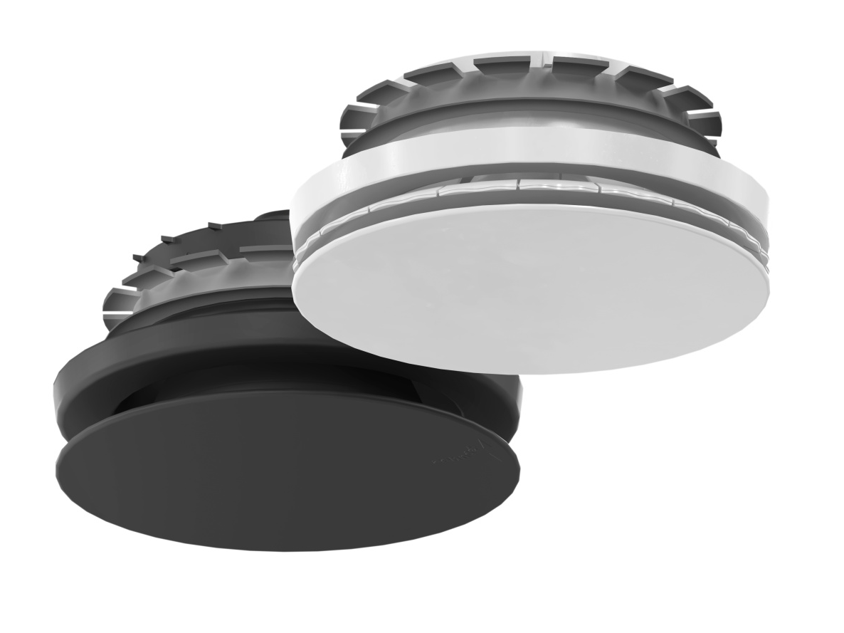 Valvola per aria aspirata in nero e bianco Zehnder