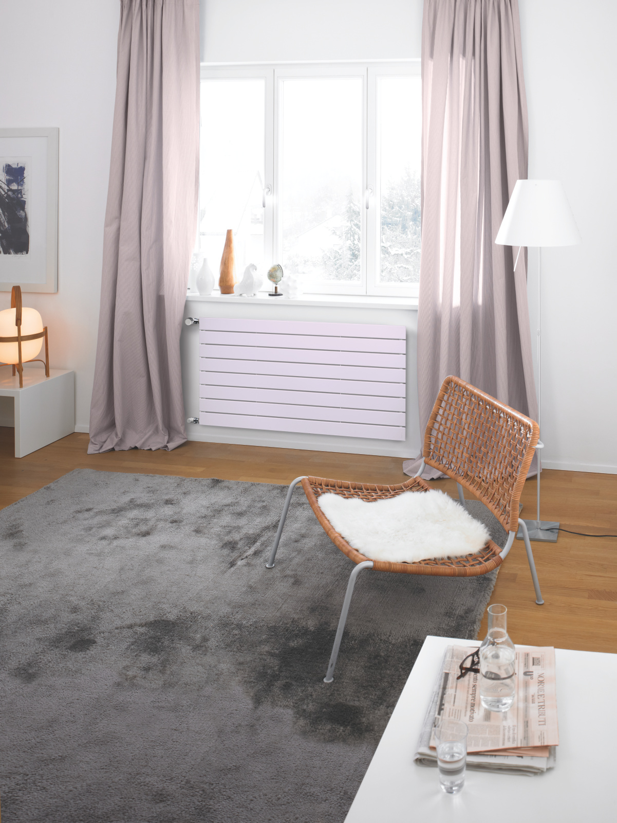 Zehnder_RAD_Nova-Jet-HY_Mauve_Wohnzimmer Rendering Zehnder Nova Jet Decorative radiator