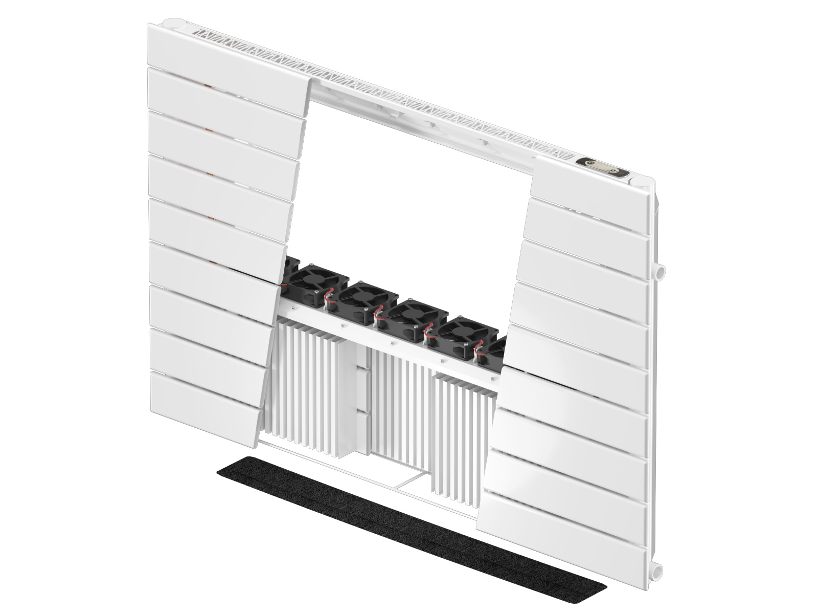 Cut-Out Zehnder Nova Neo Decorative radiator Angled view