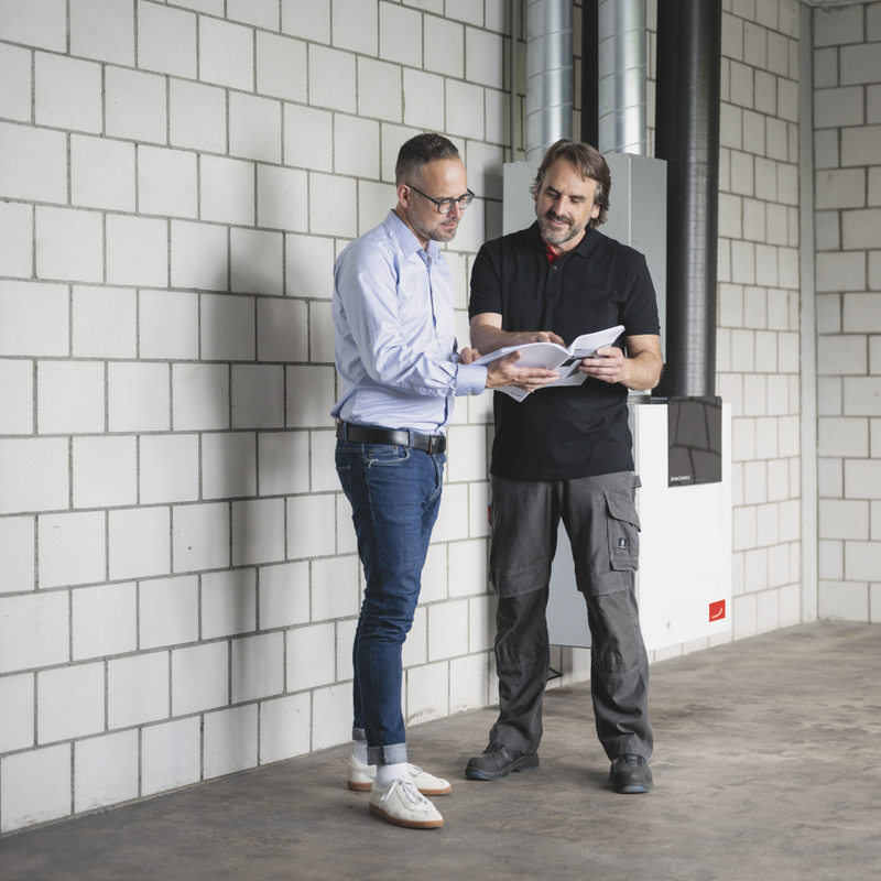 CA Q, comfo Air Q, Installer, Shooting, people, basement, technical room,