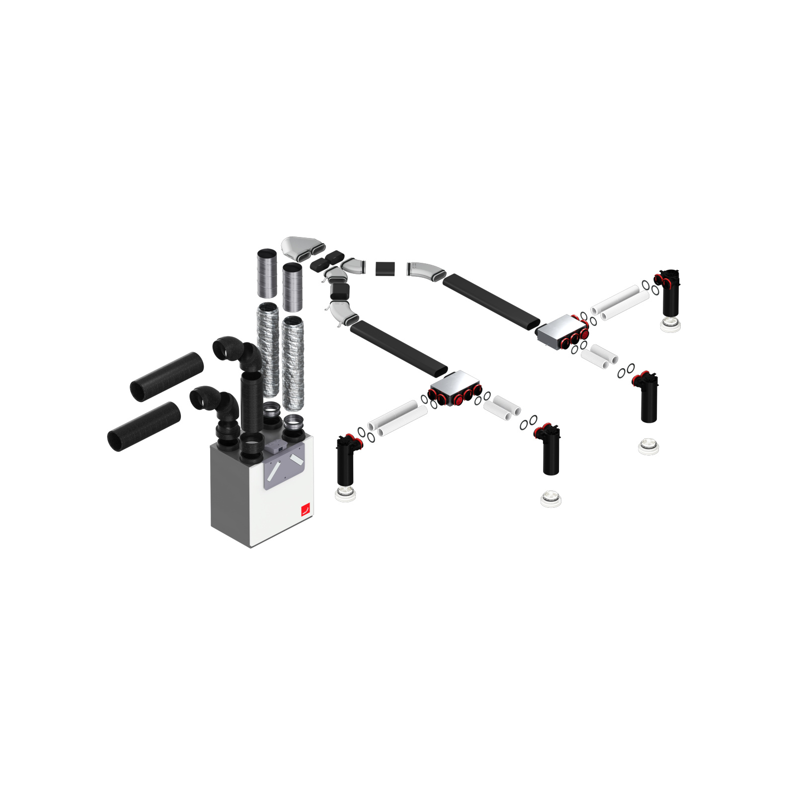Cut-Out Zehnder ComfoValve Luna E125 Comfortable indoor ventilation Angled view