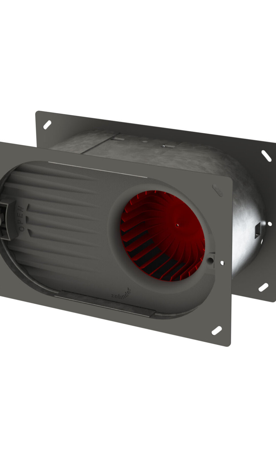 Cut-Out Zehnder ComfoDuct Activo S 60 Comfortable indoor ventilation Angled view