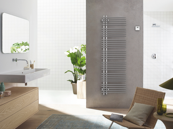Rendering Zehnder Yucca Asym Decorative radiator Front view