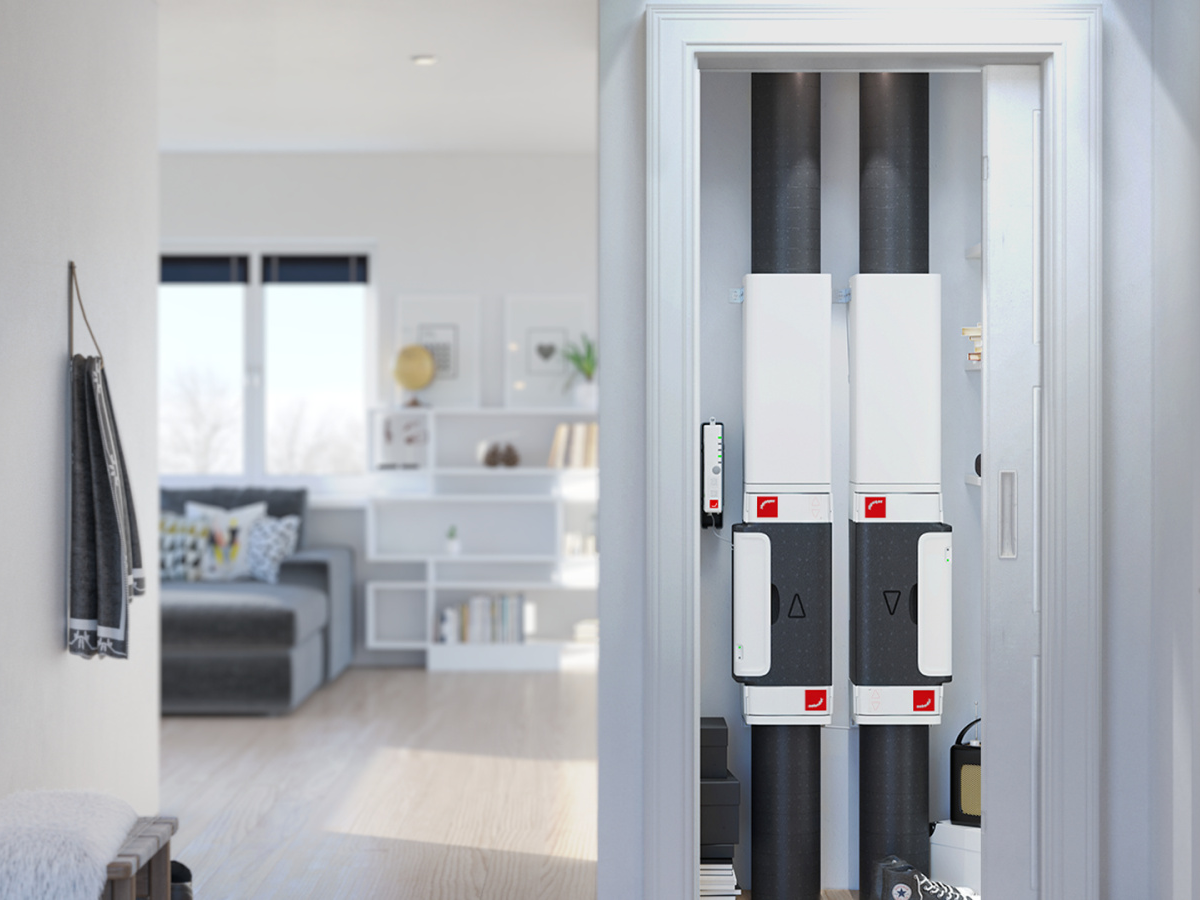 Box di ventilazione dell’abitazione Zehnder ComfoVar Aero in armadio