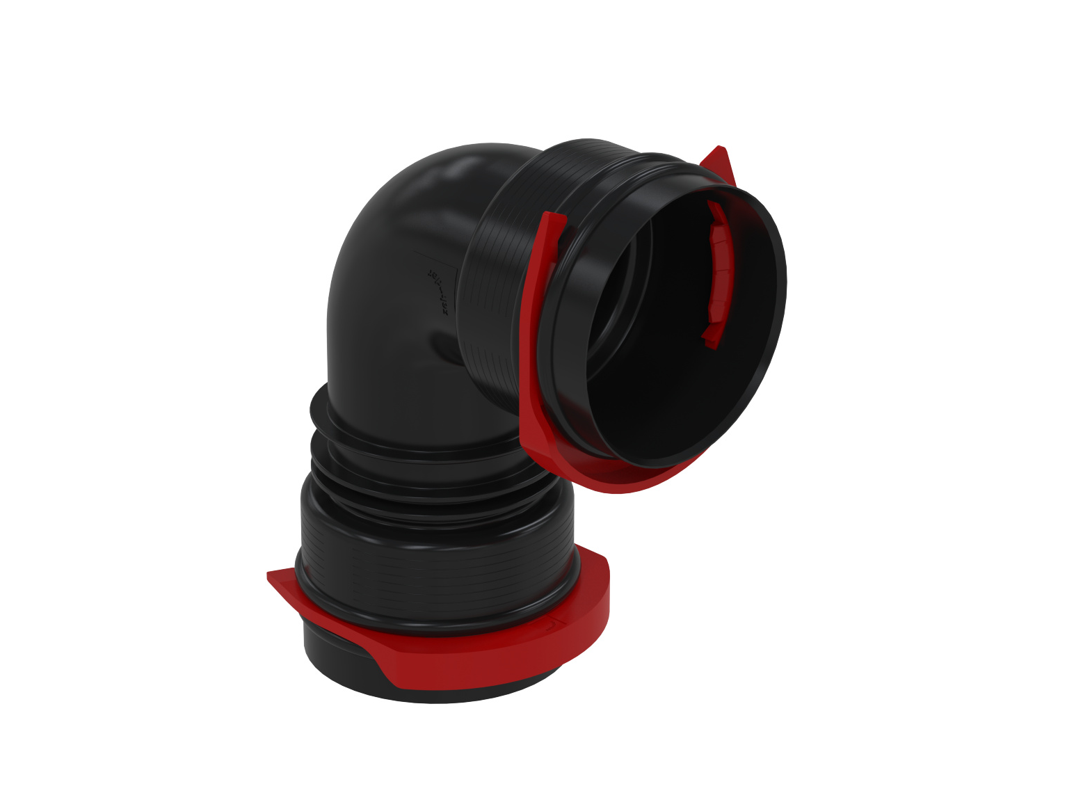 ComfoFit bend DN75, RapidLock Connector, for ComfoTube 75, 90°, black, polymer