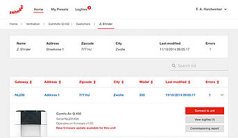 Portale web di Zehnder