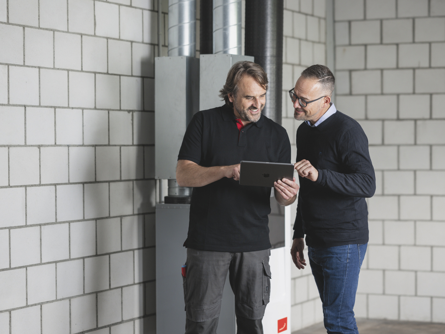 CA Q, comfo Air Q, Installer, Shooting, people, basement, technical room,