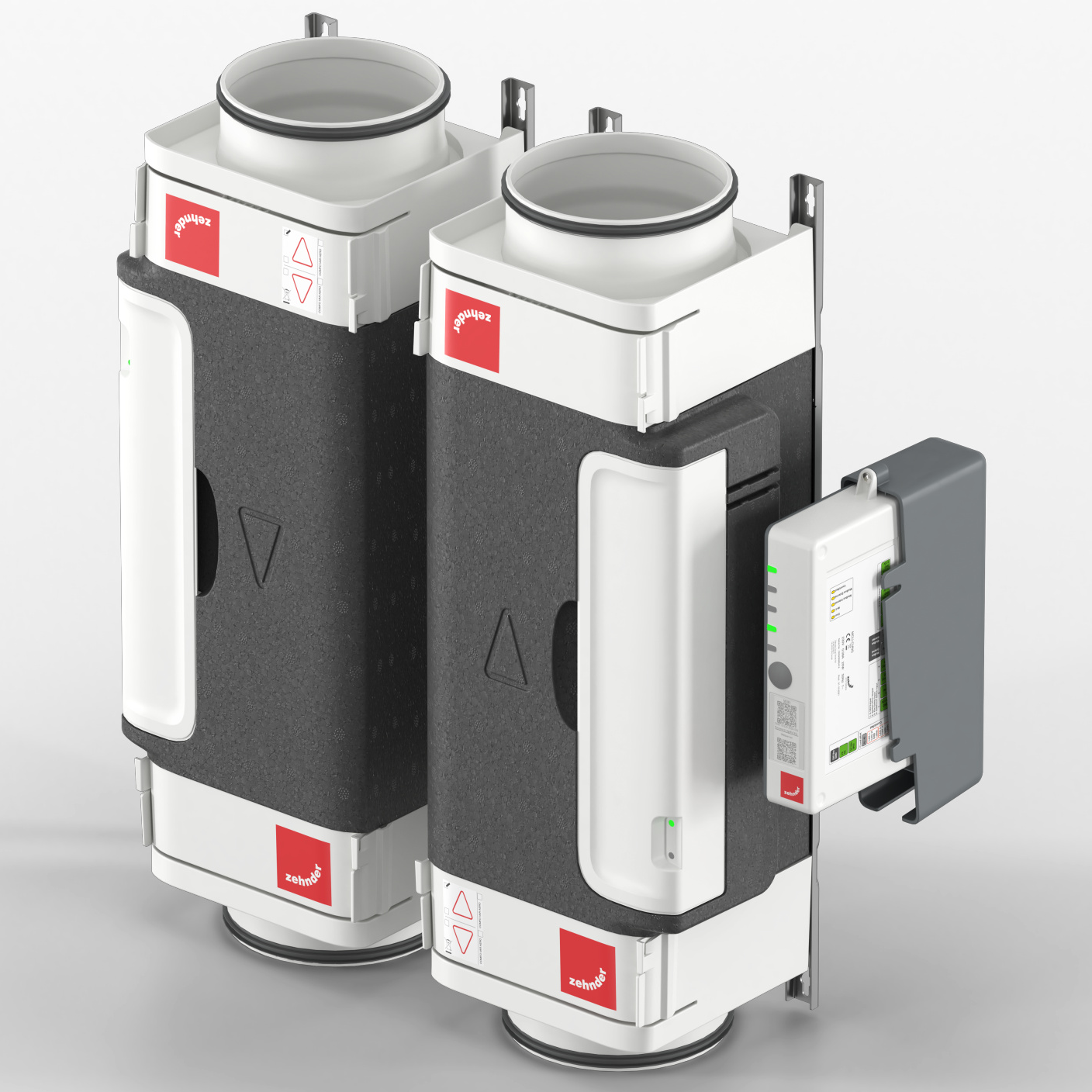 Cut-Out Zehnder ComfoVar Aero Comfortable indoor ventilation Angled view