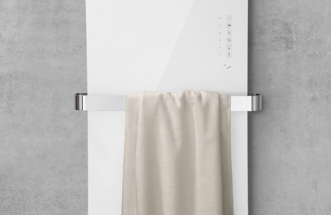Zehnder Folio Glass Handtuchhalter Rendering Zehnder Folio Glass Decorative radiator