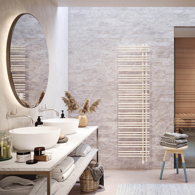 [Translate to Deutsch:] Badheizkörper Zehnder Yucca Asym