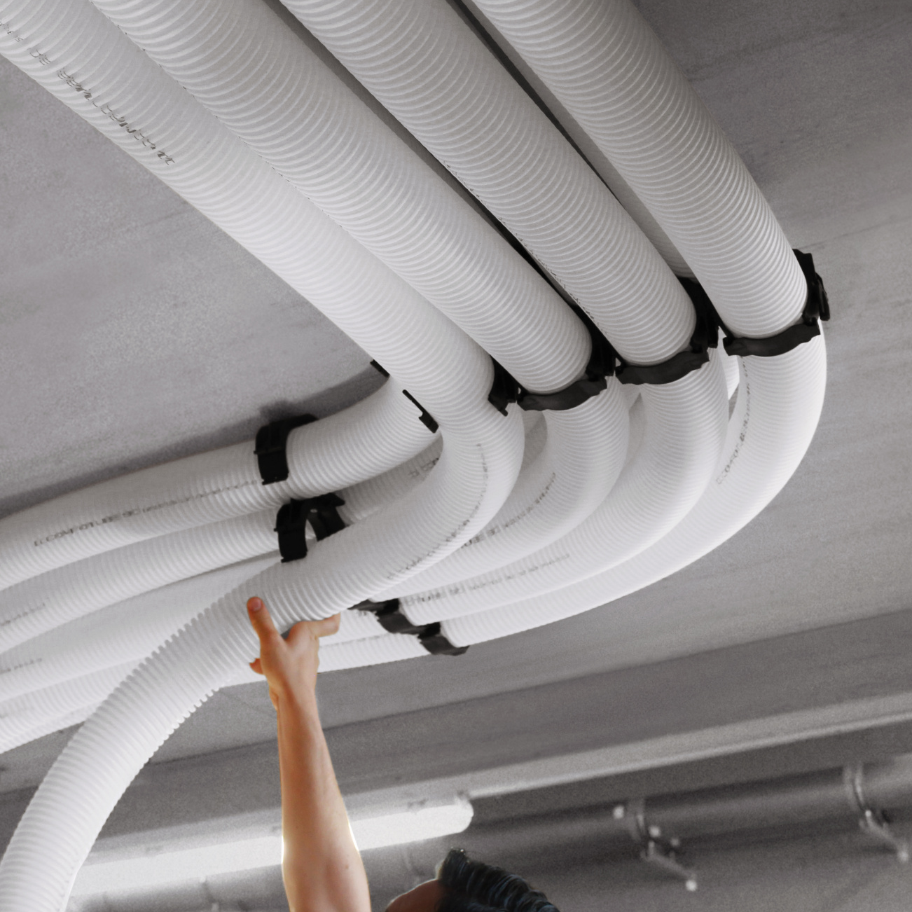 Rendering Zehnder ComfoTube Flow Comfortable indoor ventilation Bottom view