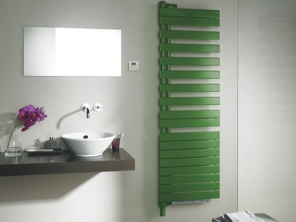 Rendering Zehnder Roda Twist Spa Air Asym Decorative radiator Front view