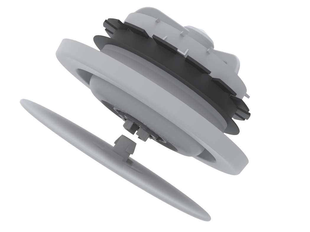 Valvola per aria aspirata Vista singoli componenti, posizioni di regolazione incrementali