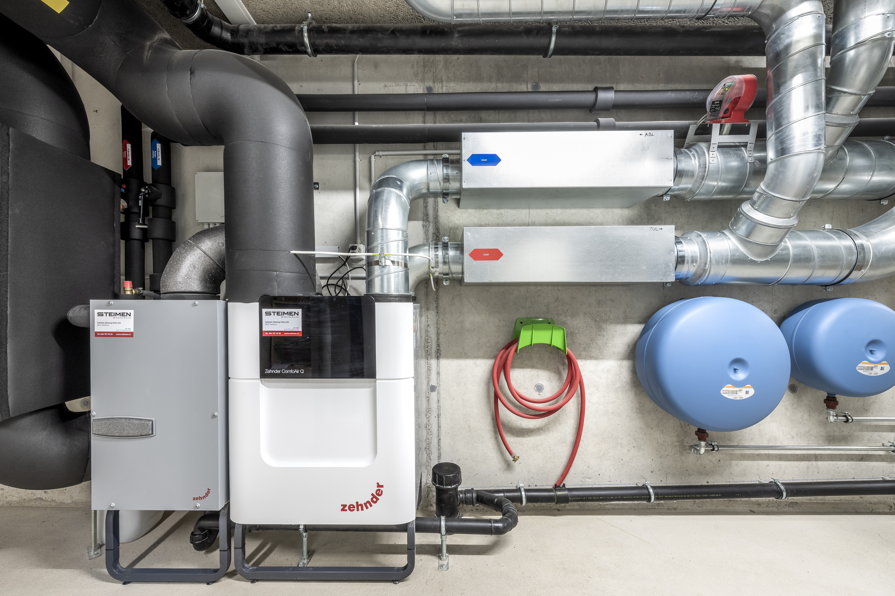 Un apparecchio di ventilazione posizionato