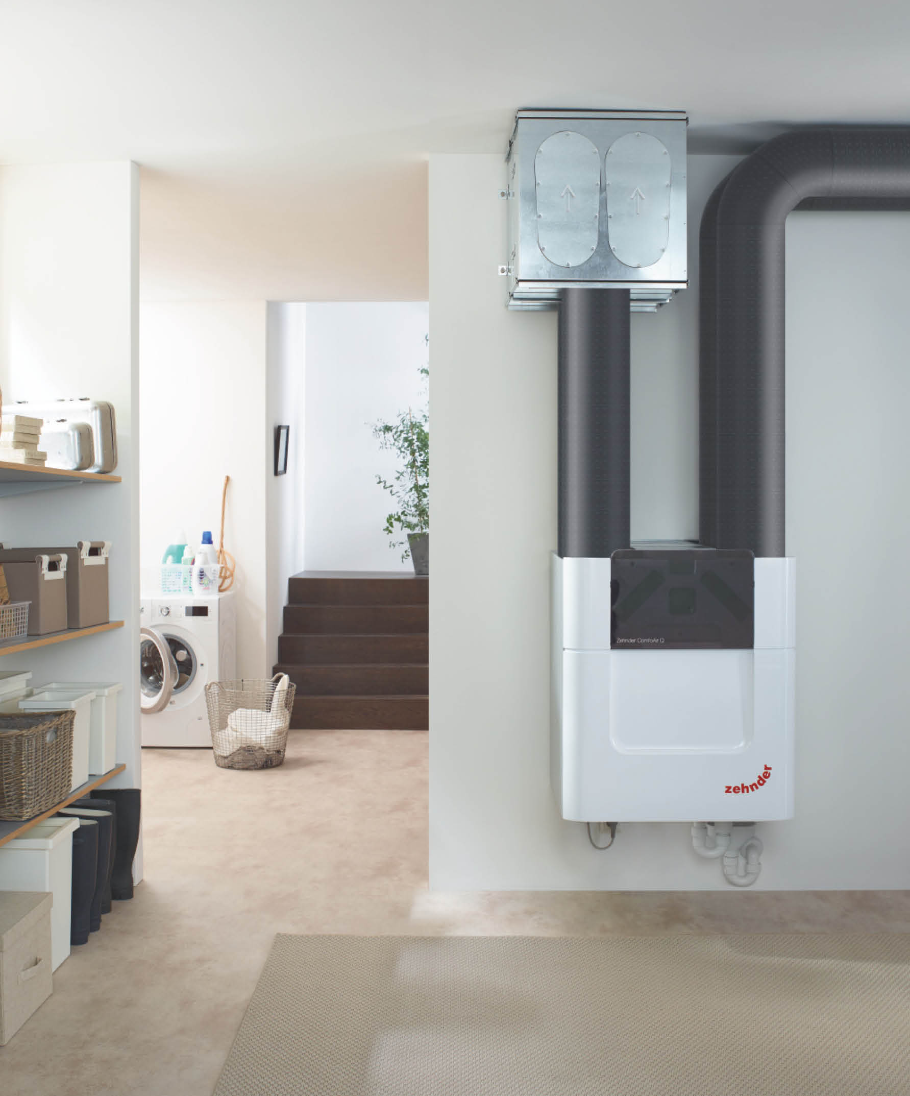 Appareil de ventilation confort ComfoAir Q dans la cave